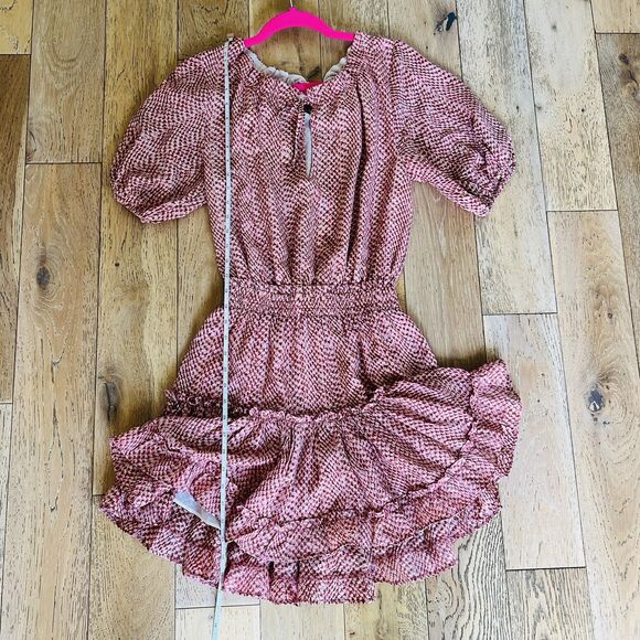 Buddy Love Red Midi Dress XS Ruffle Flowy Cinched Waist Country Concert Festival - Picture 8 of 11